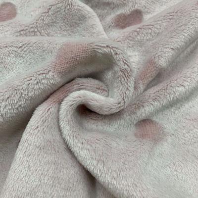 China Flannel fabric Factory Supplier Fluffy 100%Polyester Heart Cut Engraving Embossed Design Flannel Fabric for sale