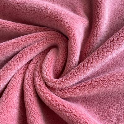 China Coral fleece Factory Sale Customized Superior Comfortable Soft Plain Dyed Two Faced Coral Fabric for sale