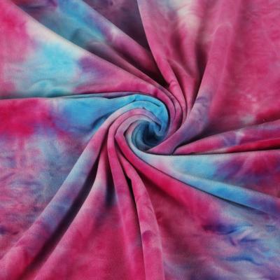 China Crystal super soft China Manufacture  Tie Dyed Elastic 100%Polyester Crystal Super Soft Fabric For Toys for sale