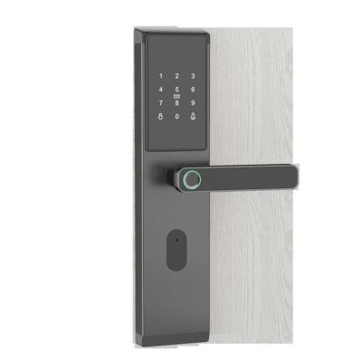 China Smart Classic Semi-automatic Stainless Steel Fingerprint Door Lock APP Digital Card Code Biometric Electronic Door Front Locks for sale