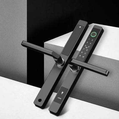 China Apartment/Hotel/School/Office Waterproof Biometric Glass Door APP Handle Doorplus Fingerprint Fingerprint Lock Digital Slim Digital Ttlock Sliding Smart Door Lock for sale