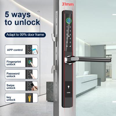 China New Tuya Camera Apartment/Atopkoo Design Hotel/School/Office Tuya WiFi Smart Door Lock Aluminum Sliding Door Lock With Camera for sale