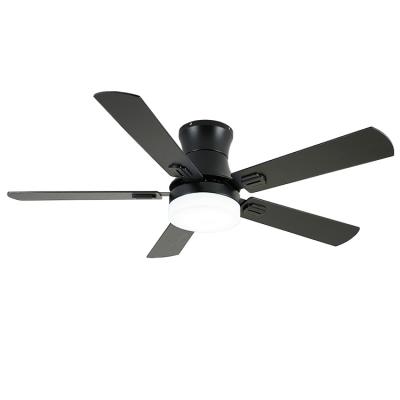 China 2020 Hotel Home Decorative 52 Inch Blades LED Wooden Ceiling Fan Quiet DC Inverter With Remote Control for sale