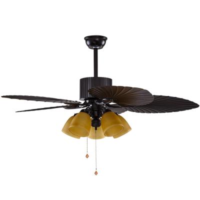 China Home Factory Customized Electric Ceiling Mounted Home Ceiling Fans Vintage Leaf Fans With Light for sale