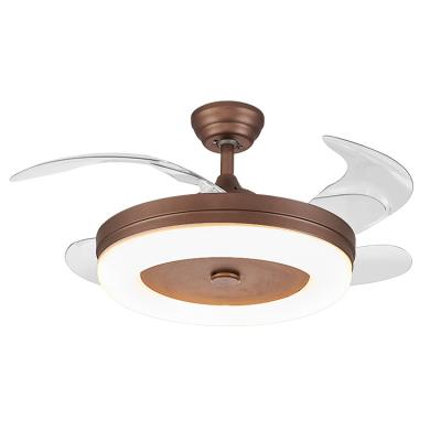 China 2020 New Design 4 Blades Indoor LED Invisible Ceiling Fan Lights Decorative Lighting Ceiling Fan for sale