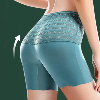 China Breathable Seamless Safety Shorts High Waist Breathable Tummy Flat Panties Lace Up Boxer Briefs Womens Ice Silk Safety Pants for sale