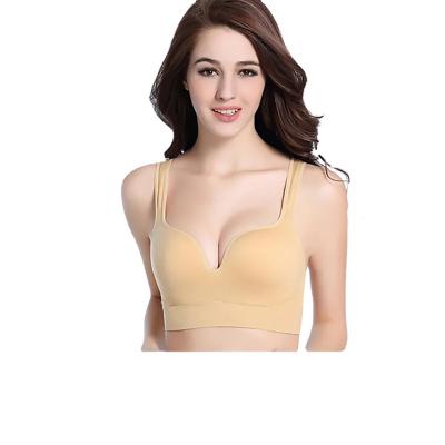 China 3D Breathable Bra Without Steel Ring Gathers Women's Breast Bra Female Breathable Current Sleep Shockproof Underwear Sports for sale