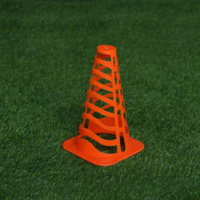 China Football Shaping 23cm Plastic Cone With Holes For Soccer Agility Cones Football Disc Cones And Field Windproof Markers for sale