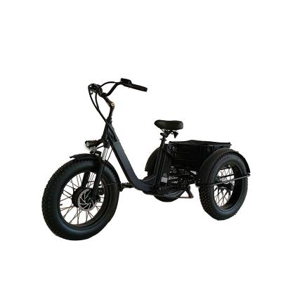 China Steel 50W 48V 17.5Ah Removable Battery, Front and Rear Baskets Fat Tire Tricycle Electric Bike 20