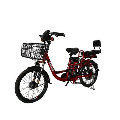 China New cheap 48v 20ah steel electric bike with cargo 350w led light electric bicycle for sale