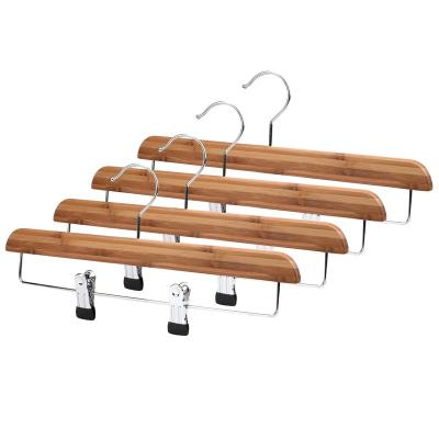 China IANGO Eco-Friendly Wooden Hangers Modern Wooden Bamboo Hangers Shoes Pants Trousers To Skirt Cloth Hangers for sale