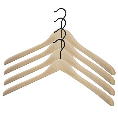 China IANGO Modern Wood Hangers Luxury Branded Natural Wooden Adult Kids Wishbone Coat Suit Pants Hangers for sale