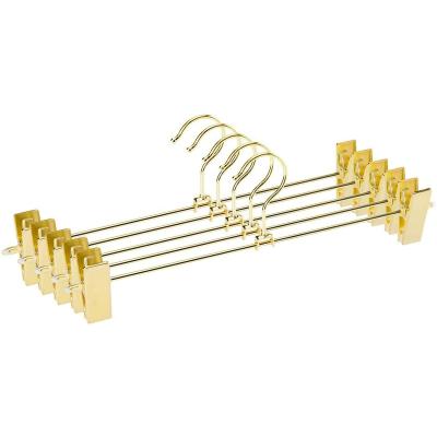 China IANGO Modern Metal Pants Hoses Adjustable Gold Loose Heavy Duty Wire Cloth Pants Clips Hangers for sale