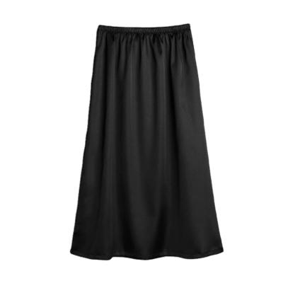 China Long Plus Size Petticoat Half Petticoat Women Plus Satin Slip A Line Under Dress Safety Skirt for sale