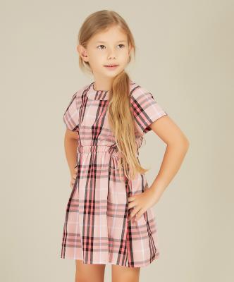 China Sweet Summer 1T-5T Girls DressesHollowed-out Size Bow Tie With Button Back Stripes Dress For 1-5 Years Girls Dress for sale