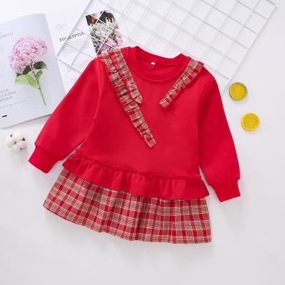 China Anti-wrinkle girls clothing spring drop toddler girls plaid quilted sweatshirt for kids baby hoodie for sale