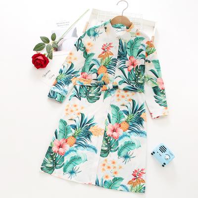 China Washable Clothes For Kids Girls Dress Floral Button Front Belted Multicolor Dress For Girl for sale