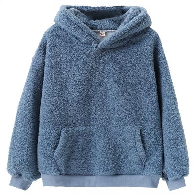 China Autumn Breathable Customized Girls Spring Sleeve Solid Color Kangaroo Pocket Long Hoodie For Teen Girls for sale