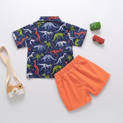 China Boys Dinosaur Summer Short Sleeve Animal Costume Kids Breathable Set Clothes for sale