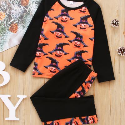 China Fashion\Comfortable\Durable Girl Clothes Toddler Girls Halloween Set Quilting Knitted Orange Multicolor Kids Wear for sale