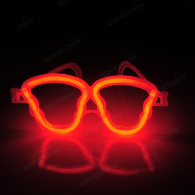 China Fun Halloween Mix Skeleton Red Color Skeleton Glowing Glasses Glow Stick Monocle For Party Event for sale