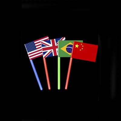 China Hot Sale Colorful Fun National Flag Glow In The Dark Light Stick For Concert for sale