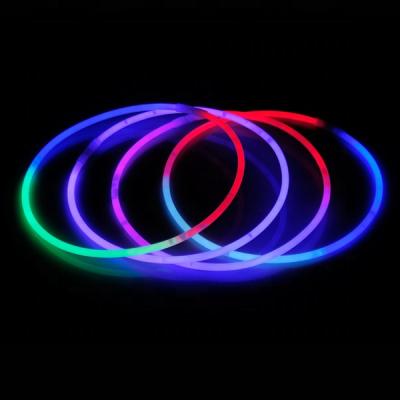 China Party package glow stick chemical necklace customized Halloween tri color logo 5*580mm for sale