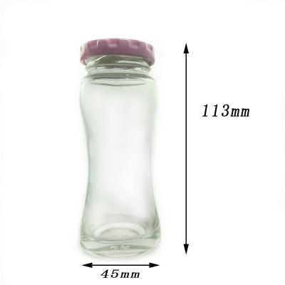 China Xuzhou Hot Sauce Glass Bottle Bird's Nest Pot Sauce Jar Refillable Glass Honey Jar Bottles for sale