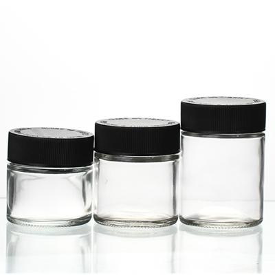 China Wholesale Medicine Empty Mini Glass Jar With Child Resistant Cap For Organic Herbs for sale