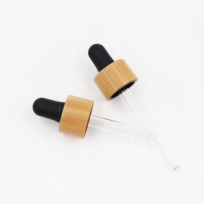 China Eco-Friendly 24mm Wooden Cosmetic Glass Bottle Pilfer Proof Cap Dropper Bamboo Cover Pipetting Lid Essential Oil Bottles Top 24/410 for sale