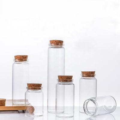 China Eco - Friendly Recyclable Best Selling Empty Sample Bottles Jars With Corks For Storage for sale