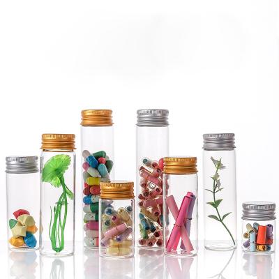 China Eco-friendly 15ml 20ml Recyclable Hot Selling Tubular Glass Small Birthday Wishing Bottle Storage With Screw Cap for sale