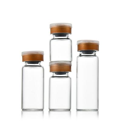 China Medicine Clear Vials Pharmacy Reagent Bottle Mini Glass Injection Glass Bottle With Stopper Rubber Cap for sale