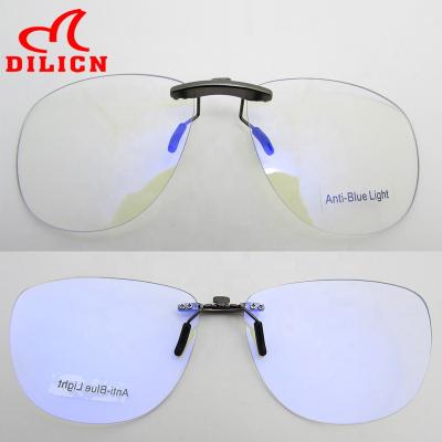 China Fashion Sunglasses Anti-bruising Glass Computer Glass Removable Blue Blocking Clip On Glasses for sale