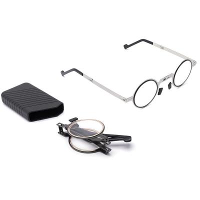 China Anti Blue Light Anti-Reflected Around Reading Glasses Blocking Reader Foldable Ultra Thin Metal Unisex Glasses for sale