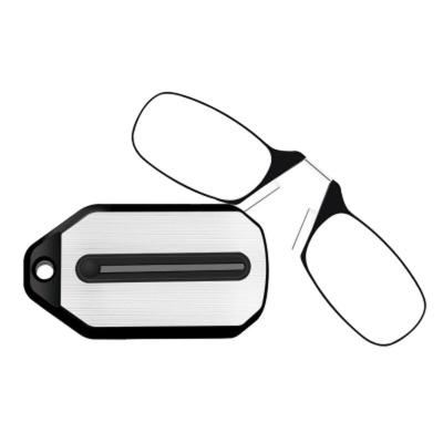 China ALL Nose Clip on Reading Glass Men Mini Folding Eyeglasses Foldable Presbyopic Metal Frame Magnifier Eyewear for sale