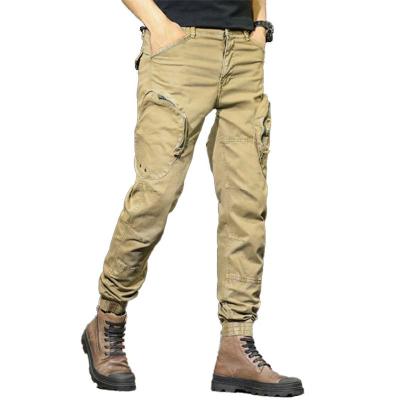 China European Plus Size Anti-wrinkle Waist Fashion Solid Color Cargo Pants For Men Military Loose Trousers for sale