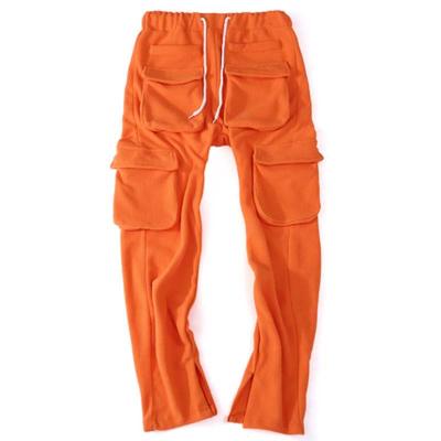 China Anti-wrinkle winter street men's solid color multi-pocket cargo pants sports casual pants warm jogging pants for sale