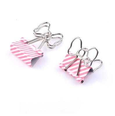 China Beautiful Design 25 Mm Promotional Custom OEM Printed Metal Butterfly Handle Binder Clips for sale