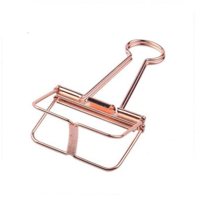 China Creative Cavity Design 51mm Metal Hollow Rose Gold Full Printing Shaped Binder Clips Fold Back Binder Clip for sale