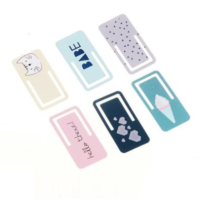 China Beautiful Design Custom Printed Logo Cat Pattern Stainless Steel Colorful Bookmark Metal Paper Clip for sale