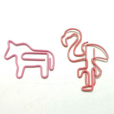 China Fashion High Quality Fancy Plastic Coated Customized Different Animal Bird Small Rose Gold Paper Clips Black Holder for sale