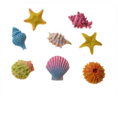 China Various Fancy Patterns Polyresin Sea Shell Shape Souvenir Sticker Fridge Magnet for sale