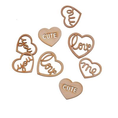 China China New Design Decoration Decorations Wooden Laser Cut Heart Shaped Wooden Hearts With Hole for sale