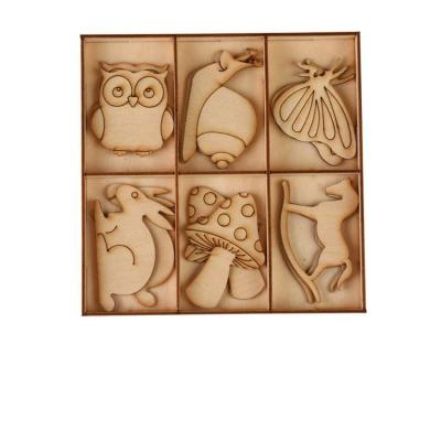 China Lovely Christmas Plywood Shape Wooden Slices Hangings Laser Cut Eco-friendly Decoration Animal Wood Craft For Crafts for sale