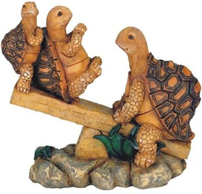 China Europe Polyresin 3 Turtles On Seesaw Garden Decoration Figure Statue Collectible Model for sale