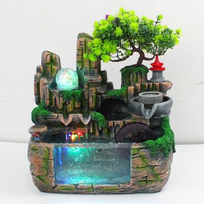 China China Resin Water Fountain Humidifier Rockery Garden Fountain Water Aquarium Ornament Home Opening Gift Decoration for sale