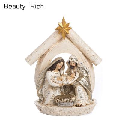 China Elegant Africa Resin Christmas Nativity Figurine Resin Scene Nativity Set Brown for sale