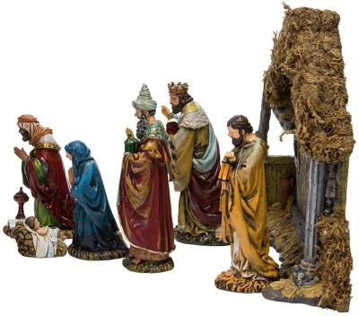 China Africa Resin Christmas Nativity Figurine 6-Inch Resin Nativity Set Of 7 Pieces for sale