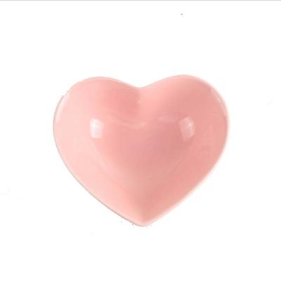 China Disposable Jewelry Plate Color Ceramic Snack Dish Heart Shaped Dish for sale